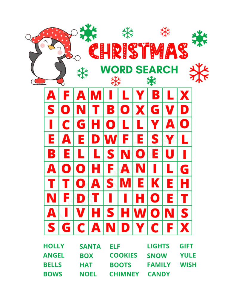 6 Fun Christmas Word Search Free Printables - Cassie Smallwood with regard to Christmas Word Search First Grade