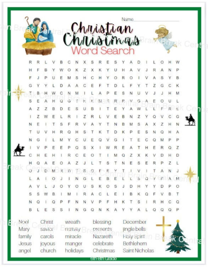 Christian Christmas Word Search Puzzles