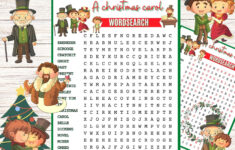 A Christmas Carol Wordsearch Printable With Answers, Fun Game with Dickens A Christmas Carol Word Search Answers