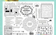 Aussie Christmas Puzzle Placemat: Kids Activity Sheet (Pdf Digital within Australian Christmas Word Search