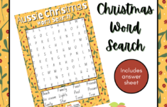 Aussie Christmas Word Search - Australian Teachers Marketplace pertaining to Australian Christmas Word Search