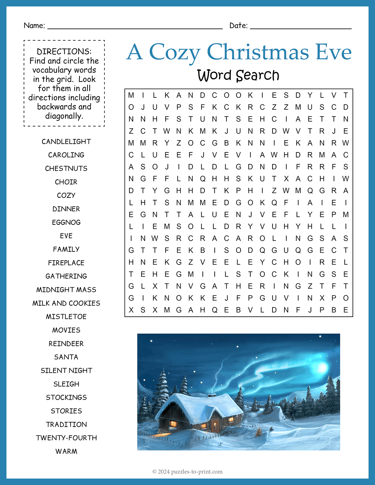 Christmas Eve Word Search pertaining to Word Search Christmas Eve