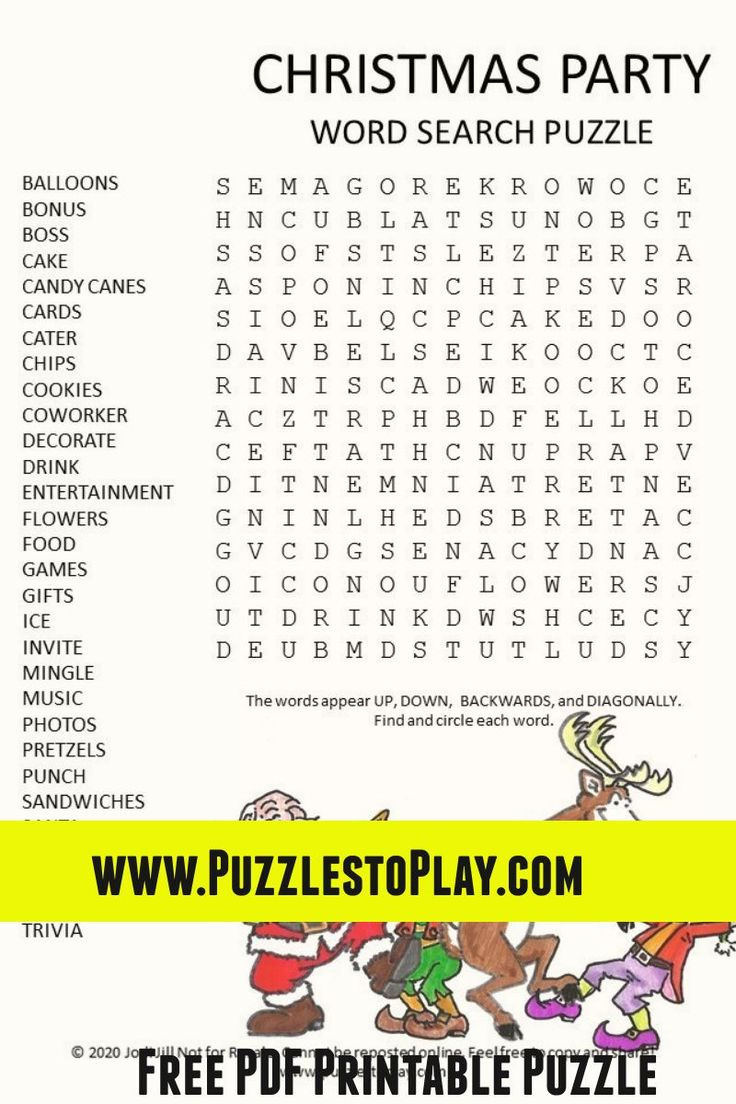 Christmas Party Word Search Puzzle - Puzzles To Play within Printable Christmas Word Search Games