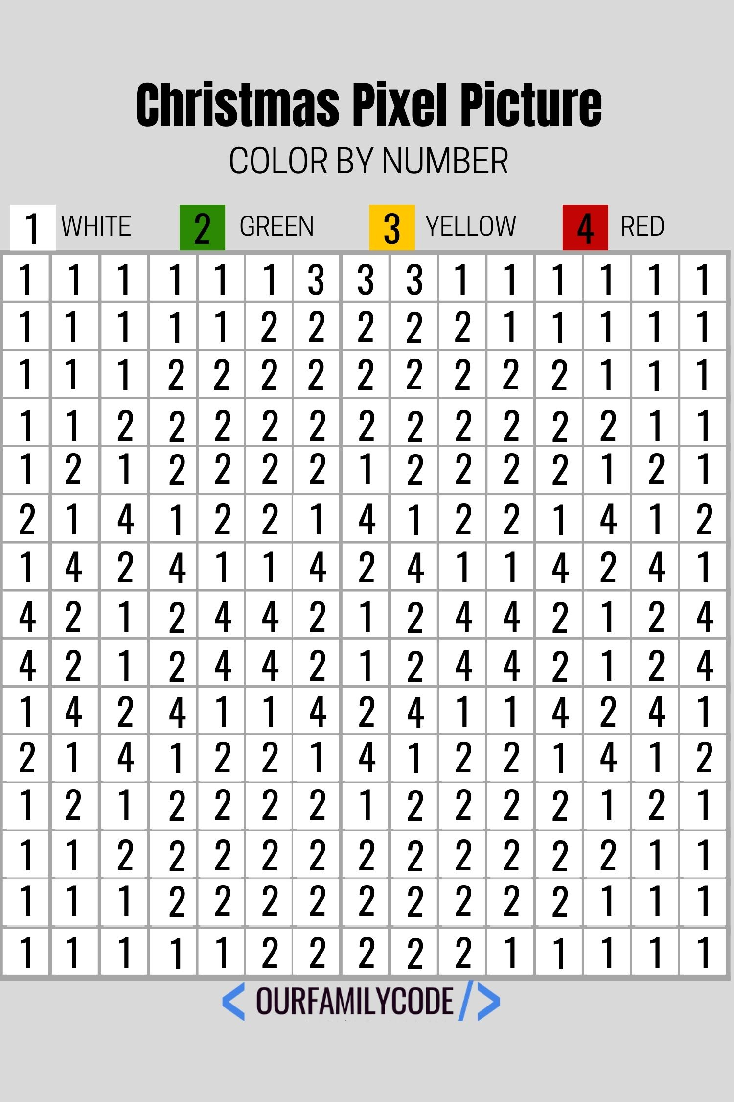 Christmas Pixel Puzzles: Free Colornumber Activity - Our inside A Christmas Element Word Search
