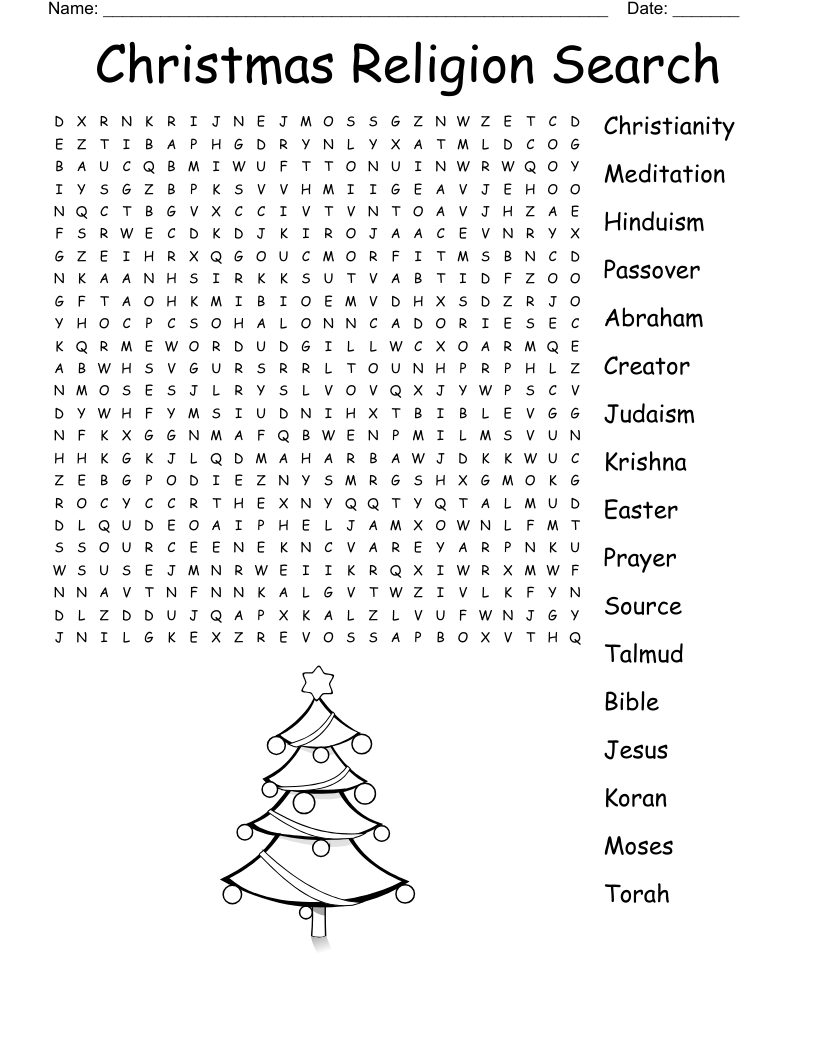 Christmas Religion Search Word Search - Wordmint intended for Religious Word Search For Christmas