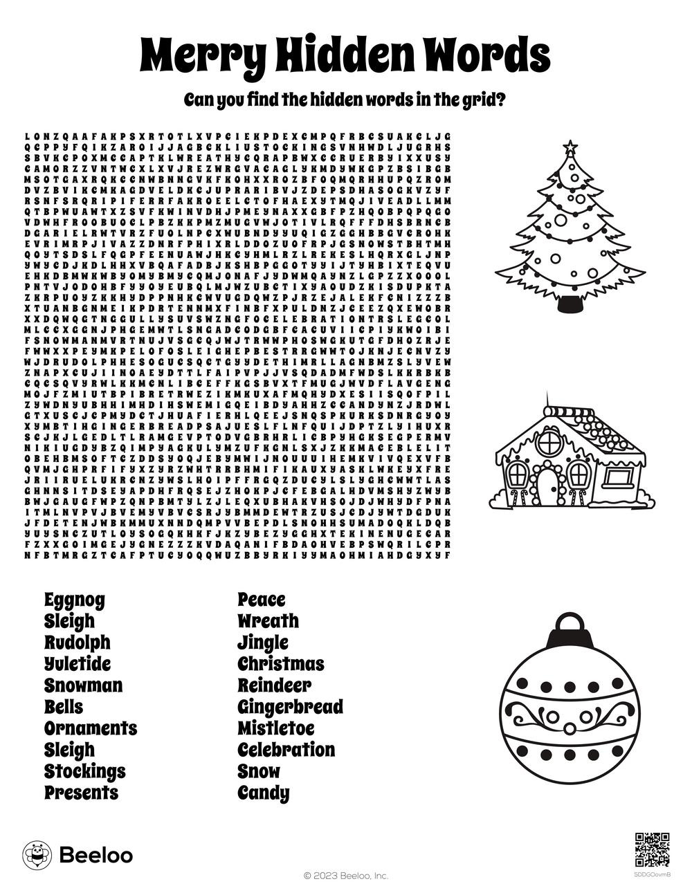 Christmas-Themed Word Searches • Beeloo Printable Crafts And in Christmas Word Search For 5th Graders