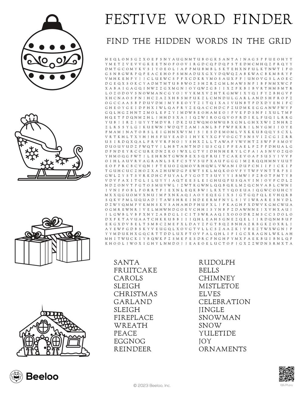 Christmas-Themed Word Searches • Beeloo Printable Crafts And inside Christmas Themed Word Searches