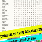 Christmas Tree Ornaments Word Search Pertaining To Christmas Ornament Word Search