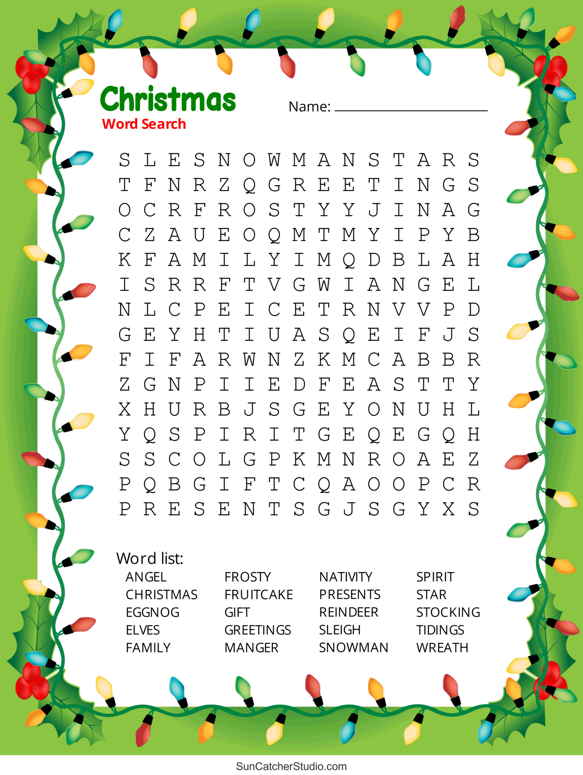 Christmas Word Search (Free Printable Pdf Puzzles) – Free for Large Print Christmas Word Search Puzzles