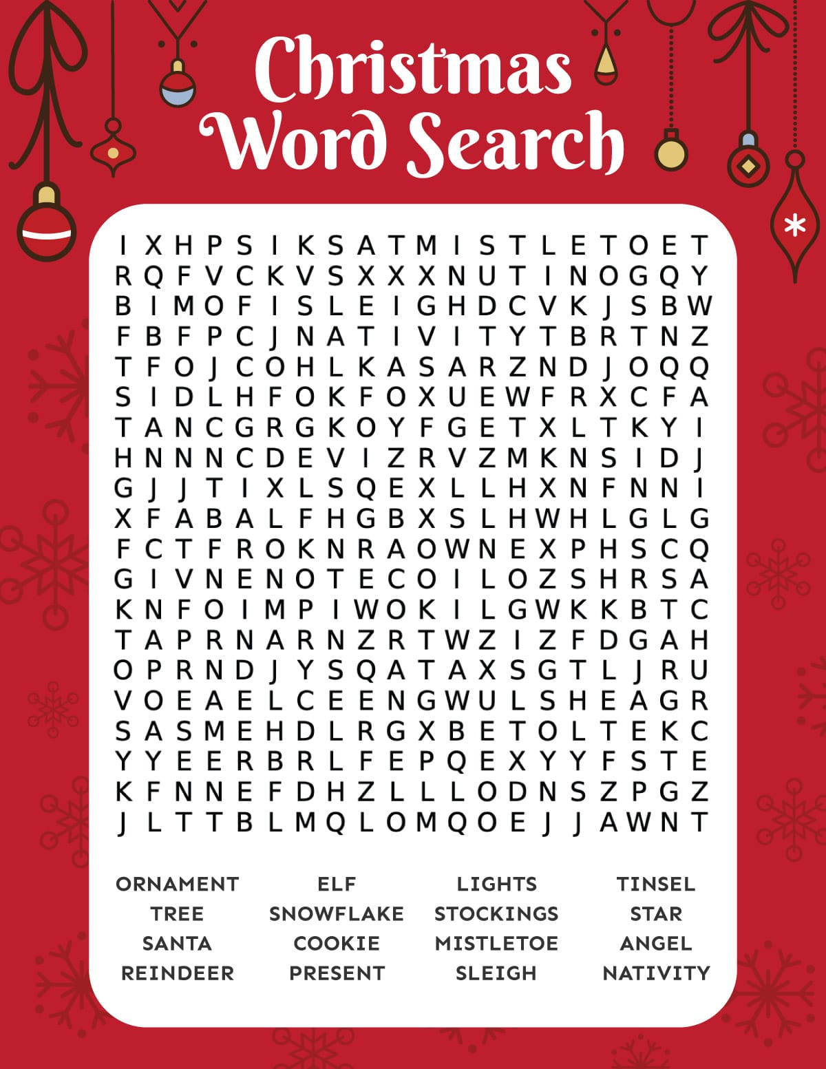 Christmas Word Search {Free Printable!} - Play Party Plan inside Christmas and New Year Word Search