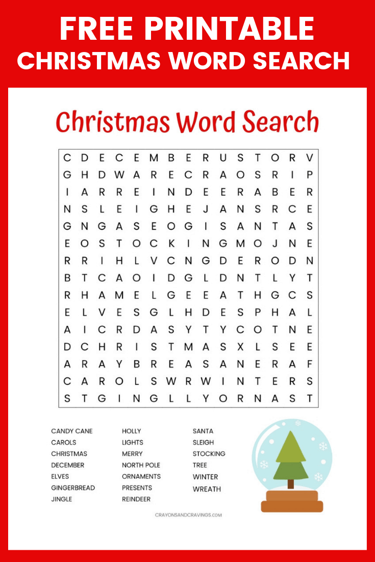 Christmas Word Search Printable (For Kids Or Adults) intended for Christmas Word Search Scramble Word List