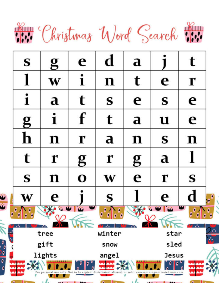Christmas Gift Ideas Word Search