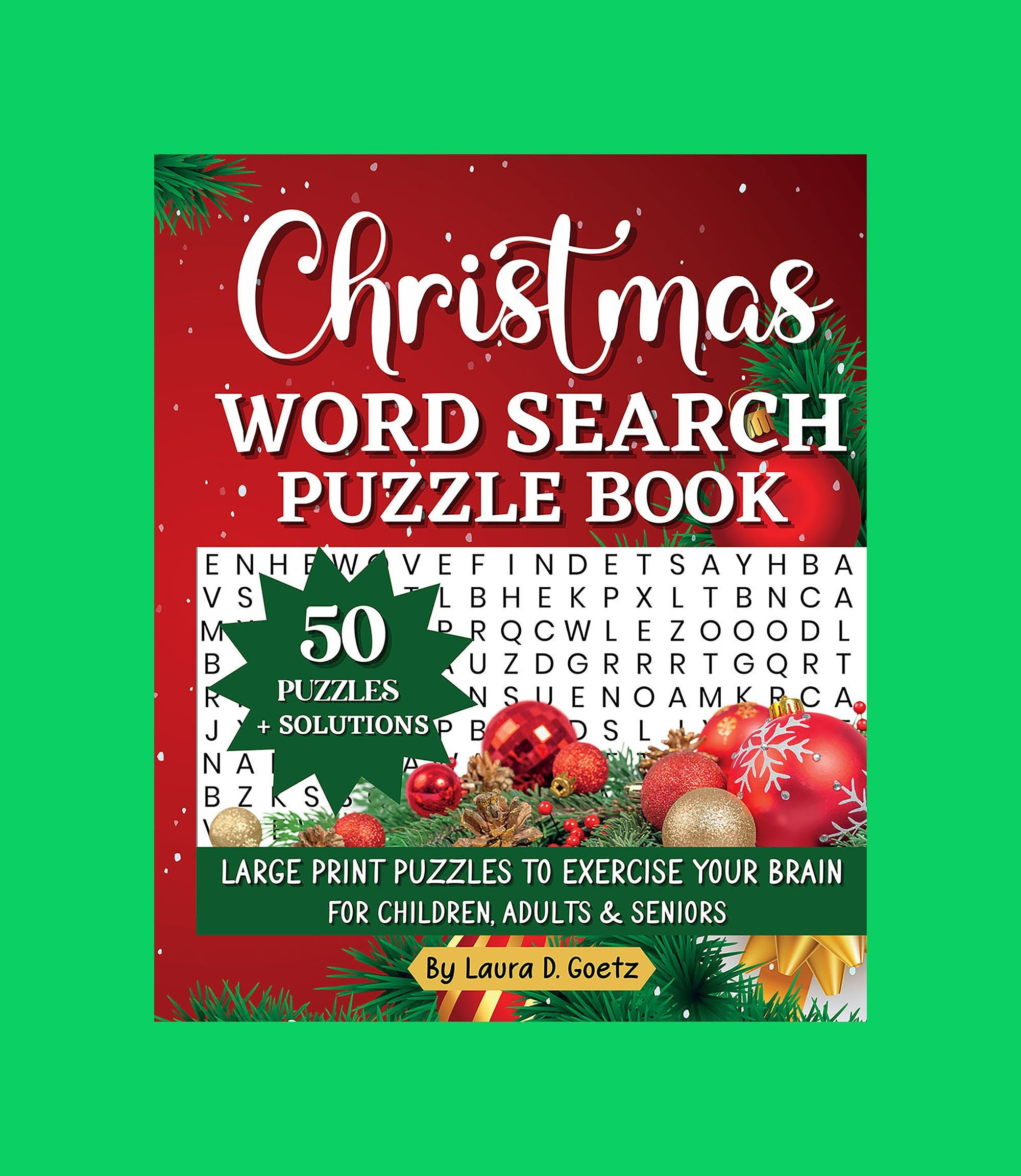 Christmas Word Search Puzzle Book: Large Print Brain Activity - Etsy for Christmas Word Search Book