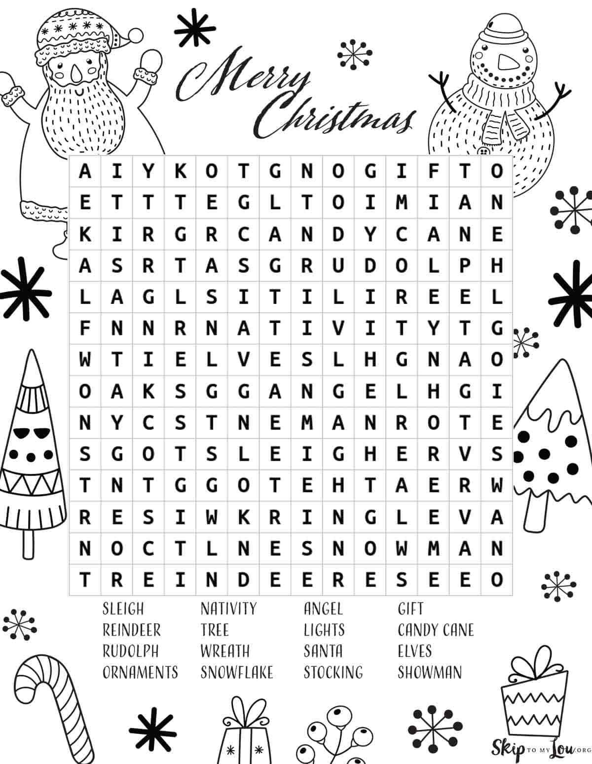 Christmas Word Search | Skip To My Lou in Christmas Worksheets Word Search