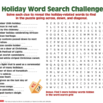 Christmas Word Search – The Tomahawk In Christmas Challenge Word Search Answer Key
