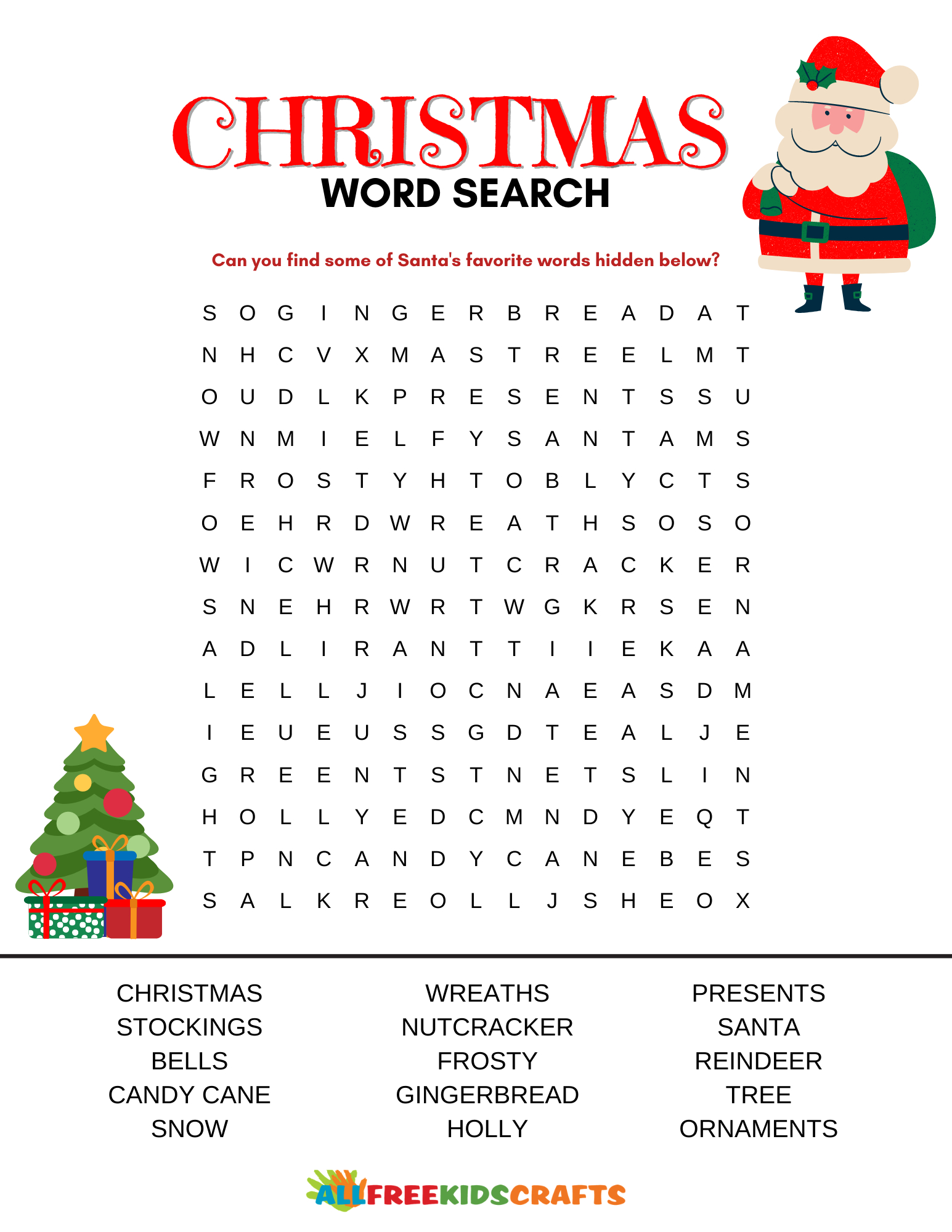 Christmas Word Search (With Answers) - Free Printable Pdf intended for Answers to Christmas Word Search