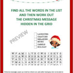 Christmas Word Search With Hidden Message • Teacha!   Worksheets With Christmas Word Search With Hidden Message