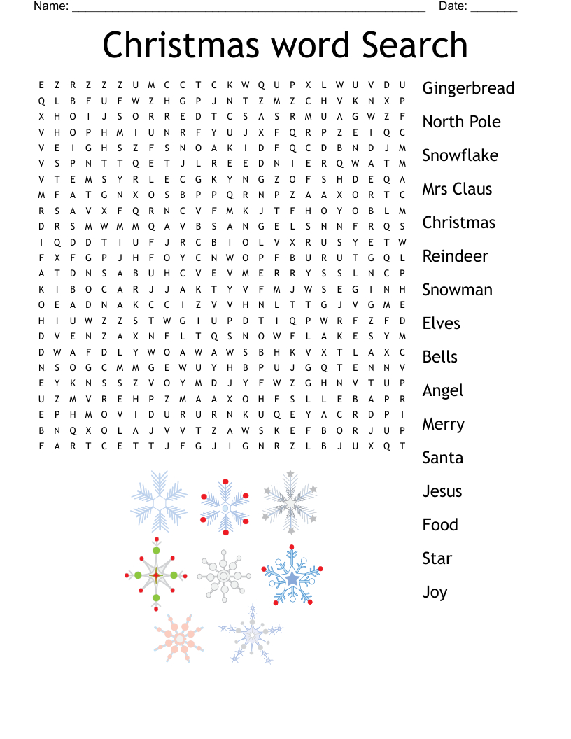 Christmas Word Search - Wordmint pertaining to Christmas Food Word Search