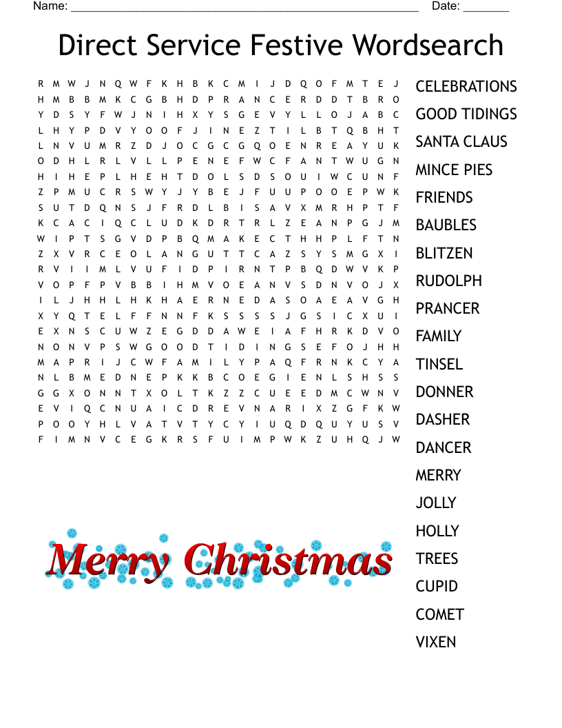 Christmas Word Search - Wordmint with regard to Monster Christmas Challenge Word Search Answers