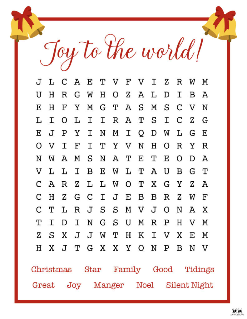 Christmas Word Searches - 25 Free Printables | Printabulls with regard to Christmas Word Search Large Print Free
