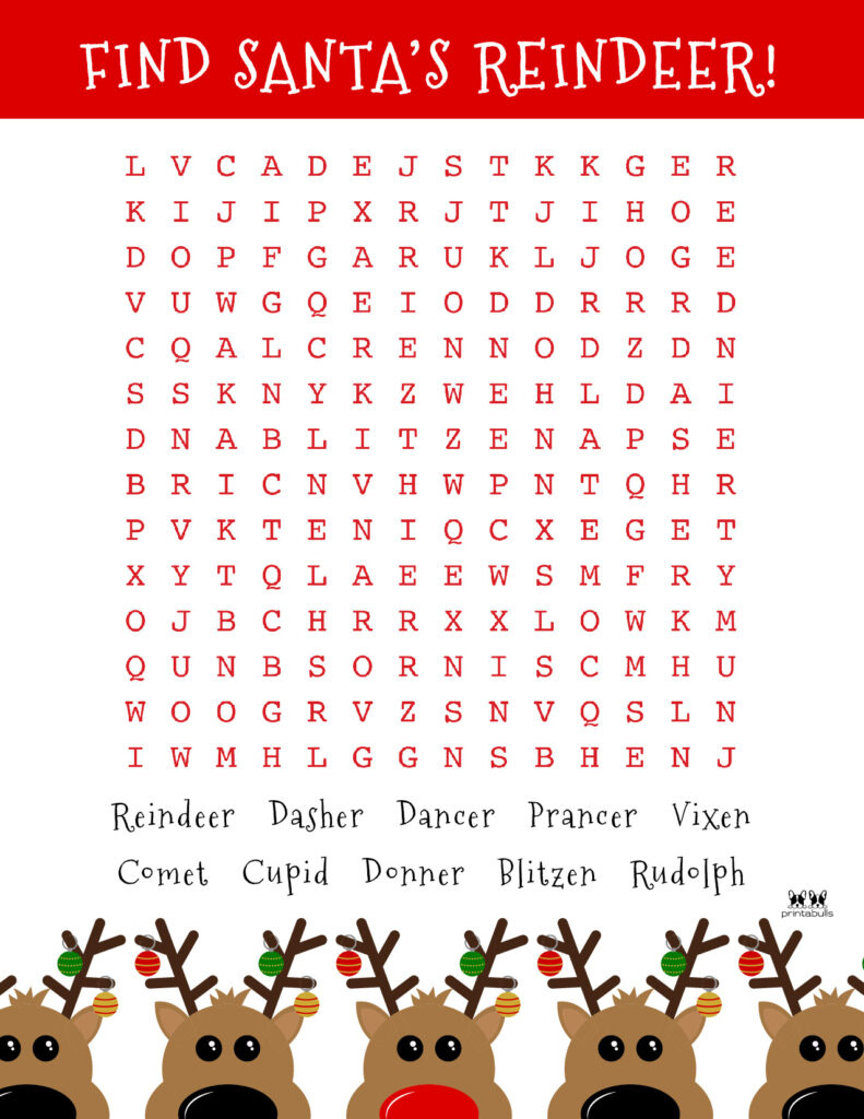 Christmas Word Searches - 25 Free Printables | Printabulls within Christmas Word Searches Medium Difficulty