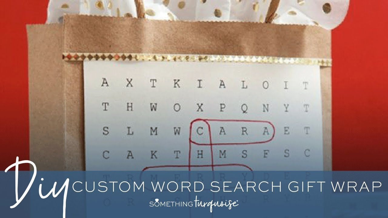 Edit + Print Word Search Gift Wrap with Word Search Christmas Wrapping Paper