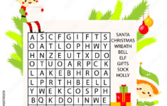 Educational Game For Children. Christmas Word Search Puzzle Kids throughout Christmas and New Year Word Search