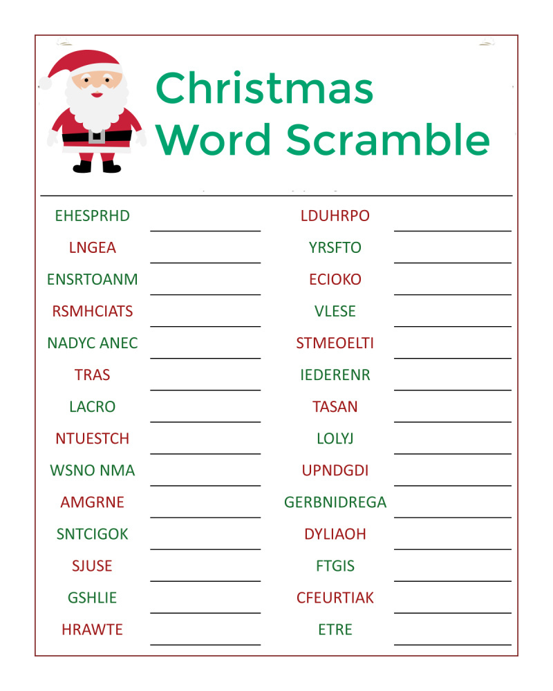 🎅🏼Santa&amp;#039;S Christmas Word Scramble Activity Page - Mama Likes This in Christmas Word Search Scramble