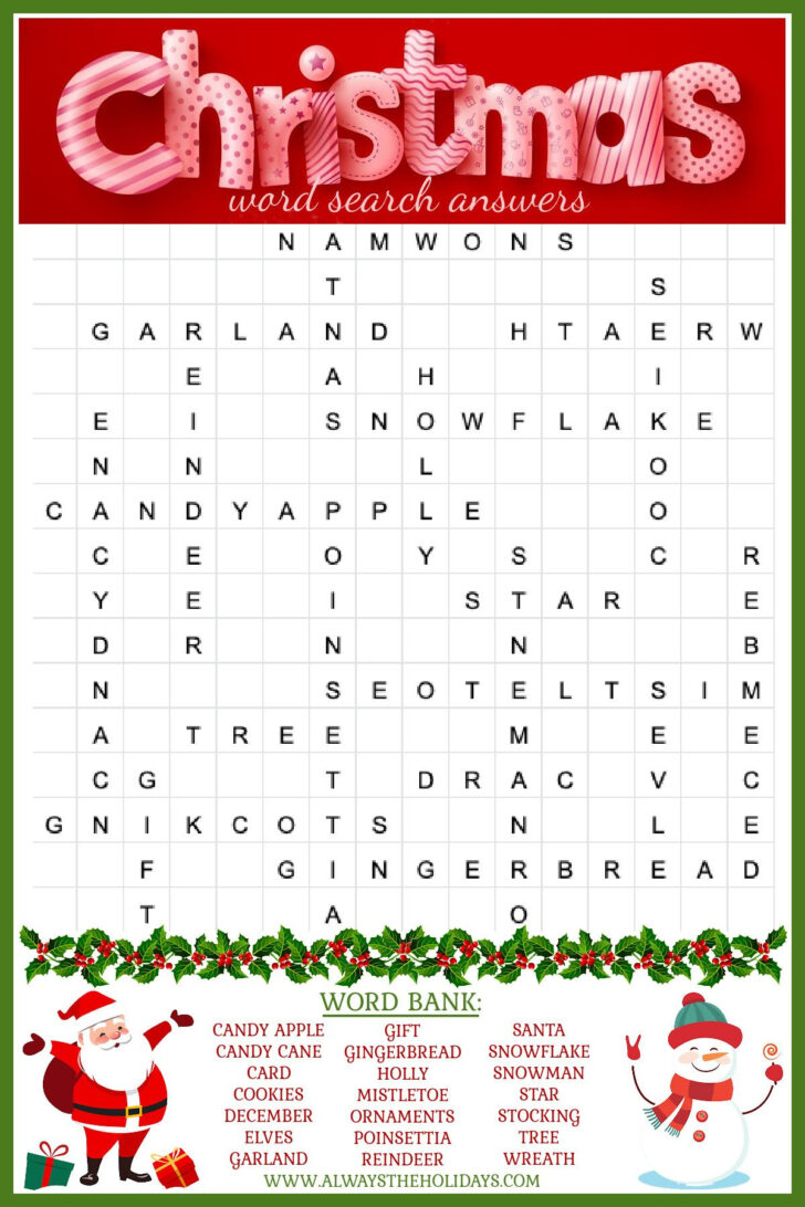 Christmas Time Word Search Christmas Time Word Search