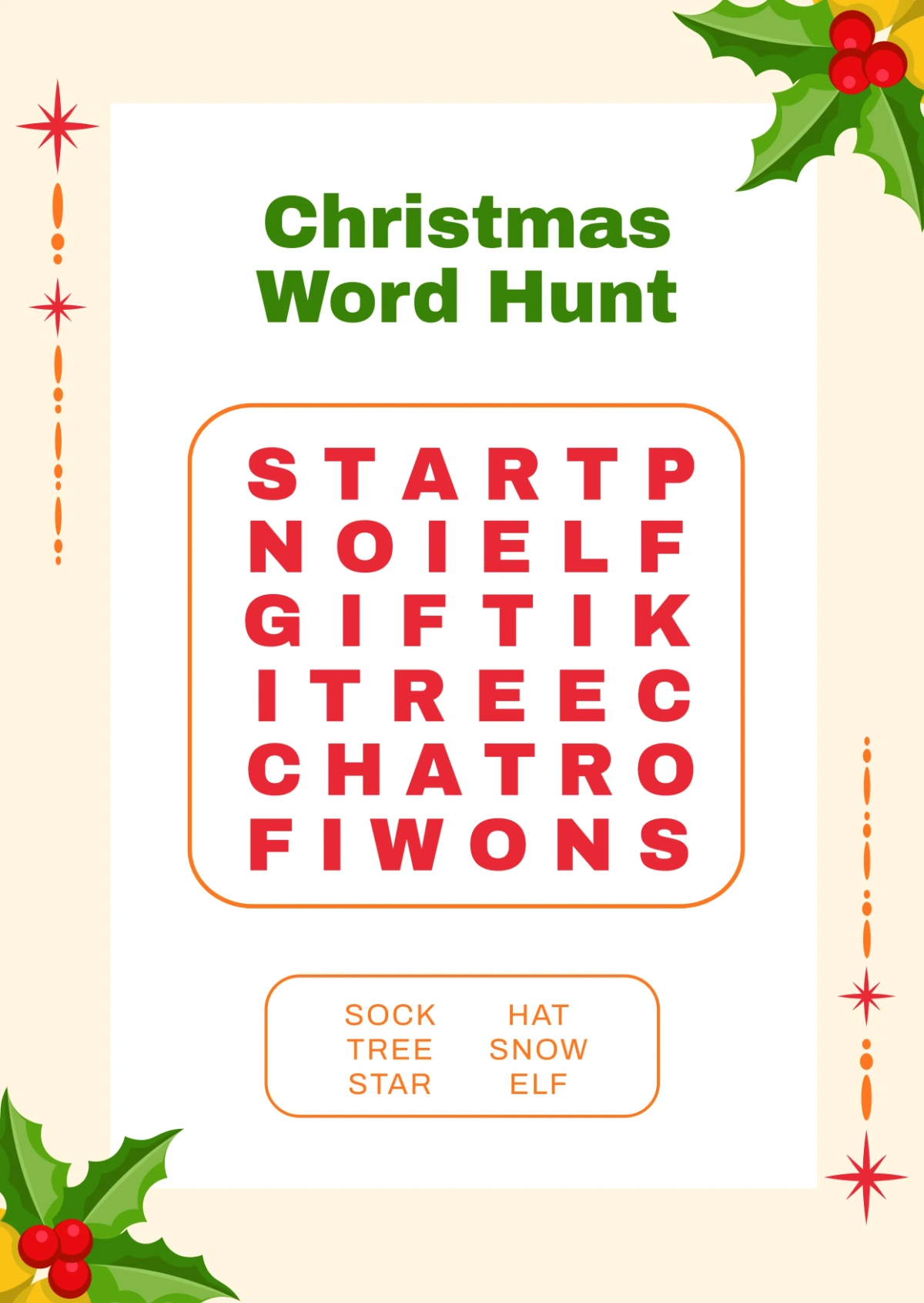 Free Christmas Word Search Worksheet Template To Edit Online in Christmas Word Searches Online
