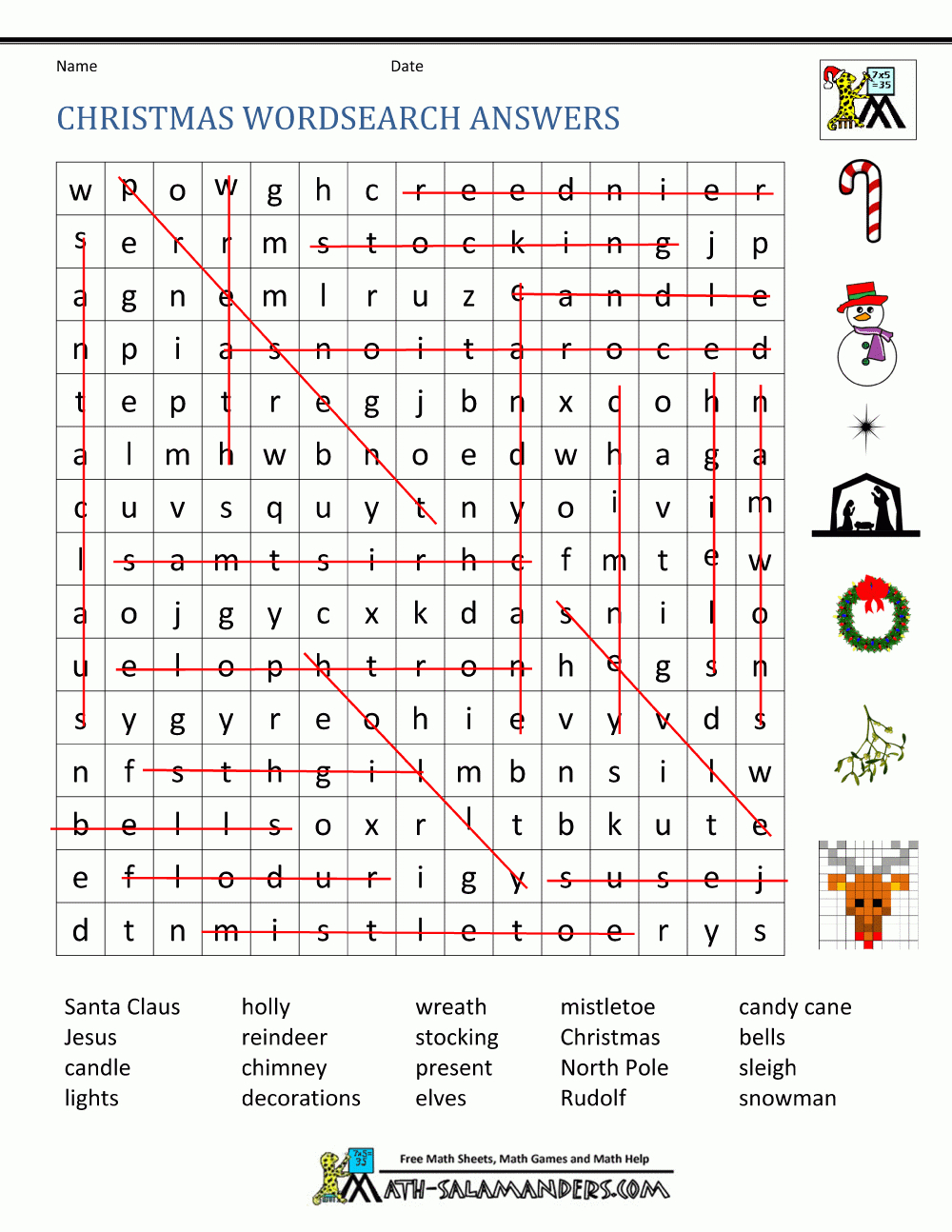 Free Christmas Worksheets For Kids in Super Teacher Worksheets Merry Christmas Word Search Answers