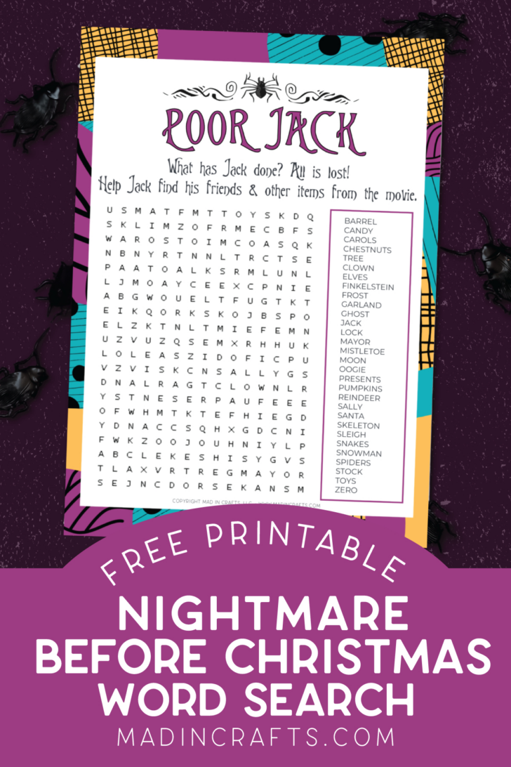 The Nightmare Before Christmas Word Search The Nightmare Before Christmas Word Search