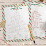 Free Printable Christmas Tree Word Search (With Answer Sheet In Christmas Tree Shaped Word Search