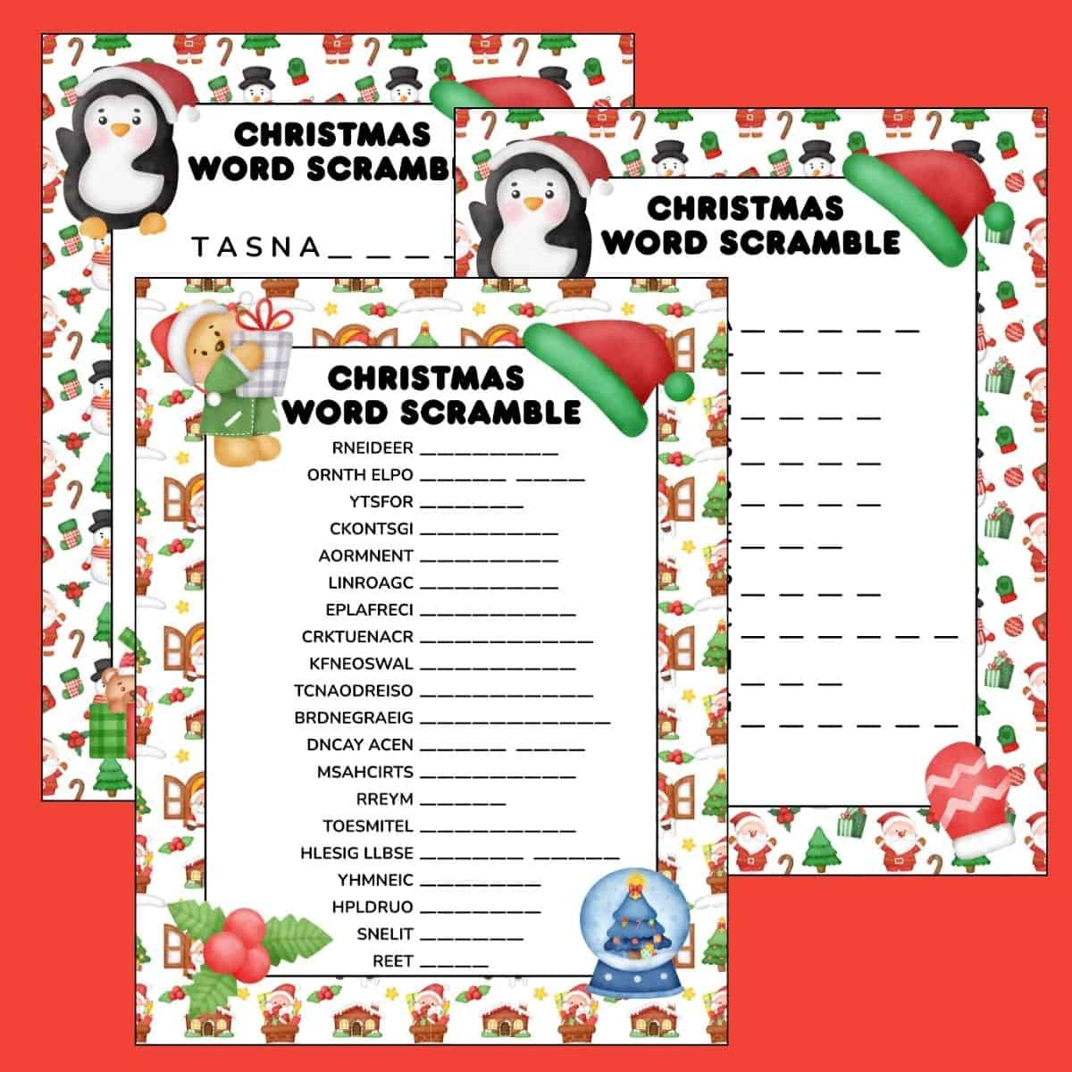 Free Printable Christmas Word Scrambles For Kids (3 Levels) regarding Christmas Word Search Scramble