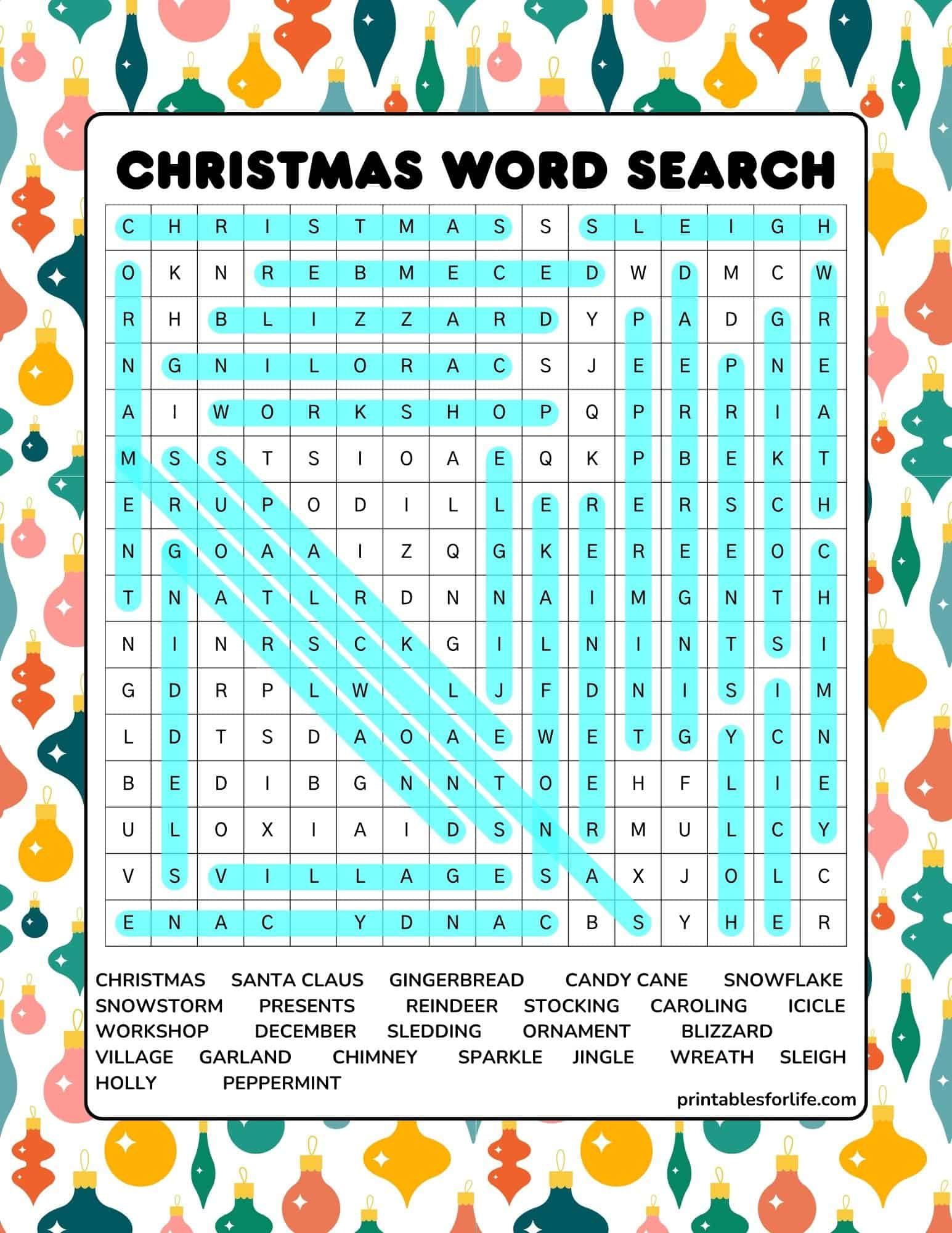Free Printable Christmas Word Searches (3 Levels!) pertaining to Getting Ready For Christmas Word Search Answers