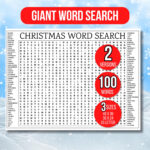 Giant Christmas Word Search   Etsy In Giant Christmas Word Search Poster