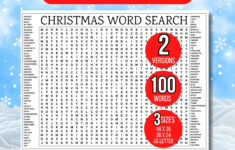 Giant Christmas Word Search - Etsy in Giant Christmas Word Search Poster