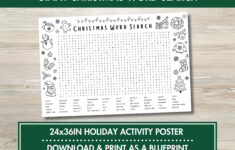 Giant Christmas Word Search Poster: Family Holiday Activity in Giant Christmas Word Search Poster