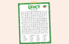 Grinch Christmas Word Search: Fun Holiday Activity (Pdf) – Etsy regarding Word Search Grinch Christmas