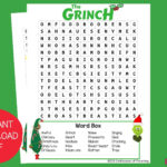 Grinch Word Search | How The Grinch Stole Christmas | Christmas For How The Grinch Stole Christmas Word Search