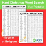 Hard Christmas Word Search Printables   Free Puzzles   Growing Play Regarding Christmas Challenge Word Search Answer Key