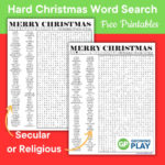 Hard Christmas Word Search Printables   Free Puzzles   Growing Play With Christmas Word Search 100 Words