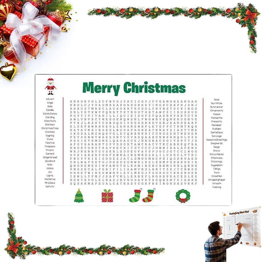 Jumbo Thanksgiving Word Search Poster, Giant 36"X24" Wall Game pertaining to Christmas Word Search Poster
