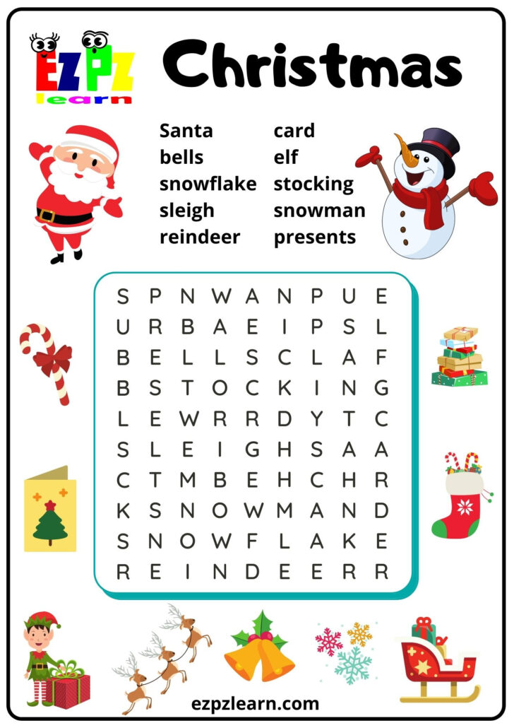 Christmas Word Search Free Download