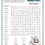 Monsters Word Search With Regard To Monster Christmas Challenge Word Search Answers