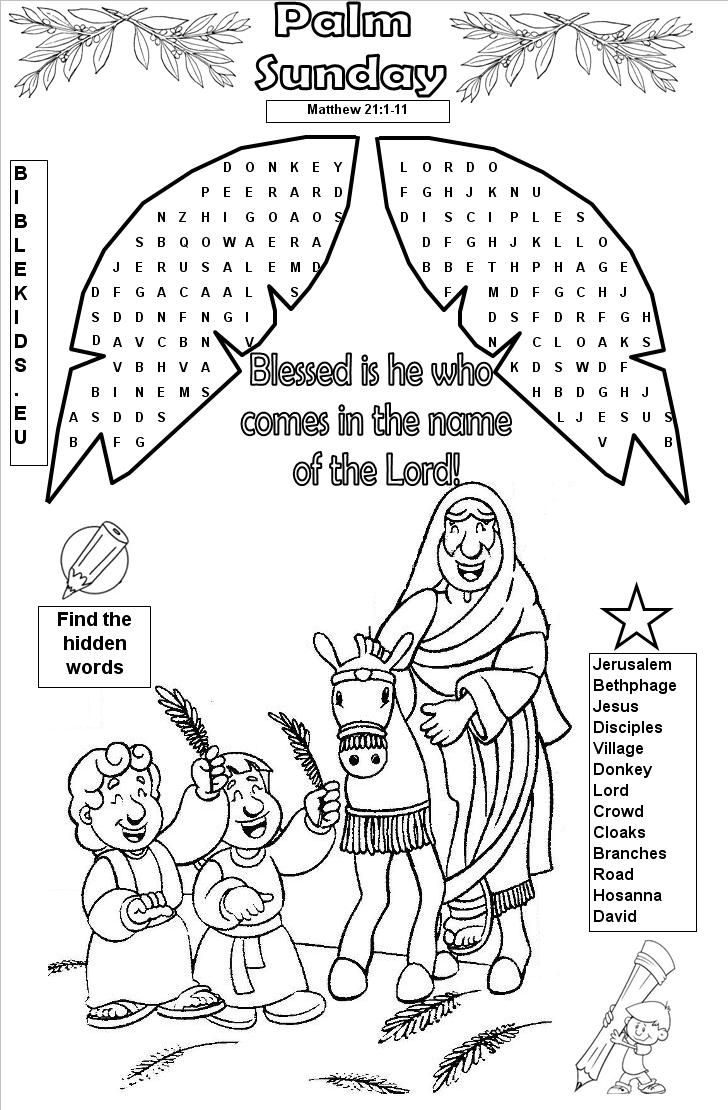 Palm Sunday - Palm Sunday Word Search Puzzle with regard to Activity Village Christmas Word Search