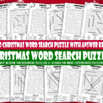 Printable 20 Christmas Word Search Puzzle For Kids, Pdf Fun Throughout Christmas Party Word Search Answer Key