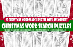 Printable 20 Christmas Word Search Puzzle For Kids, Pdf Fun throughout Christmas Party Word Search Answer Key