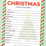 Printable Christmas Word Scramble   Chevron Lemon Pertaining To Christmas Word Search Unscrambler