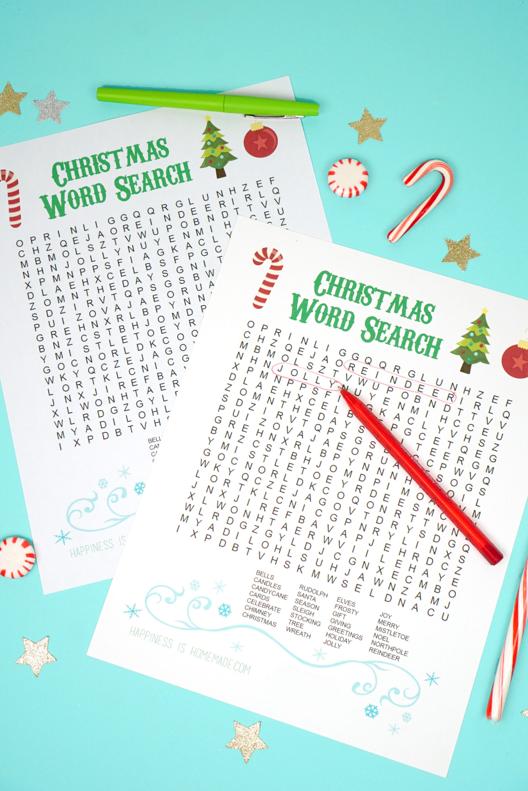 Printable Christmas Word Search For Kids & Adults - Happiness Is regarding Happiness Is Homemade Christmas Word Search Answers
